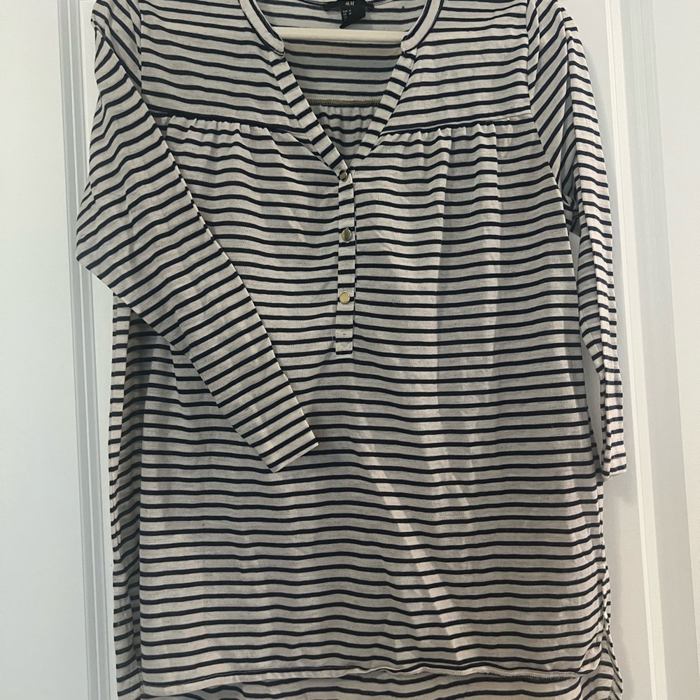 Striped Black and White Women's Top
